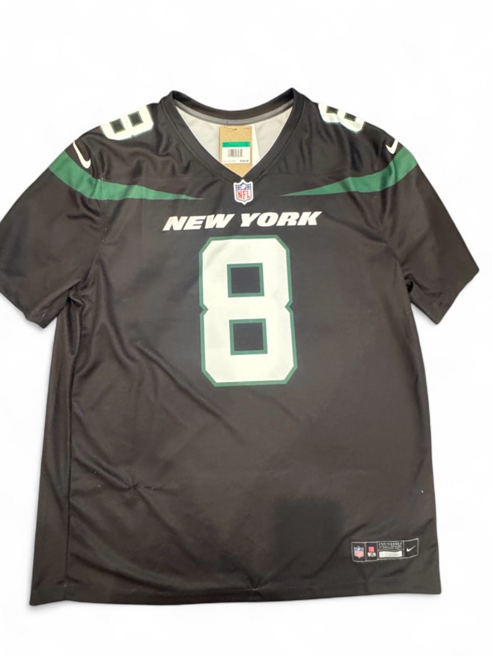 Nike Black & Green New York Football Jersey #8